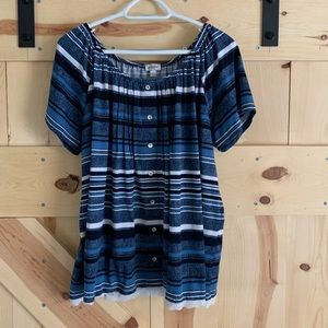Avenue Blue Stripe Top Size 22/24